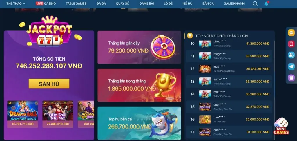 Chọn game nổ hũ yêu thích trên cn3789